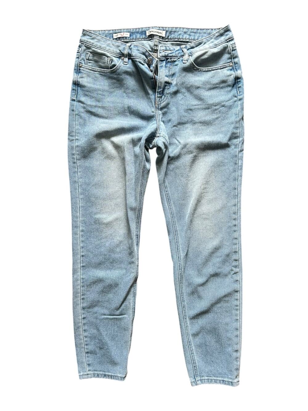 Vigoss Women’s Marley Mid Rise Skinny Jeans Light Wash Size 30” Inseam 28”